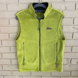 Vintage Patagonia Fleece Full Zip Fleece Vest Green Made In USA Men’s M Outdoors